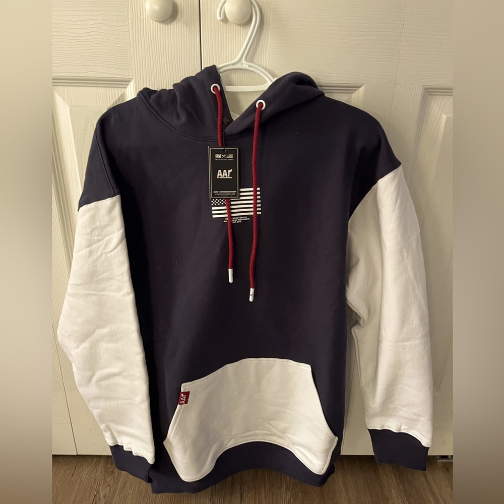 All American Roughneck White and Blue Hoodie NWT